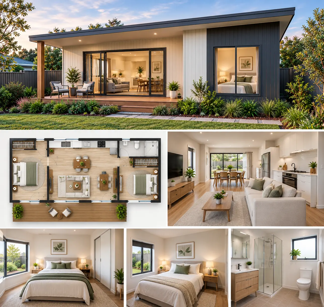 The Blackwood two bedroom granny flat floor plan