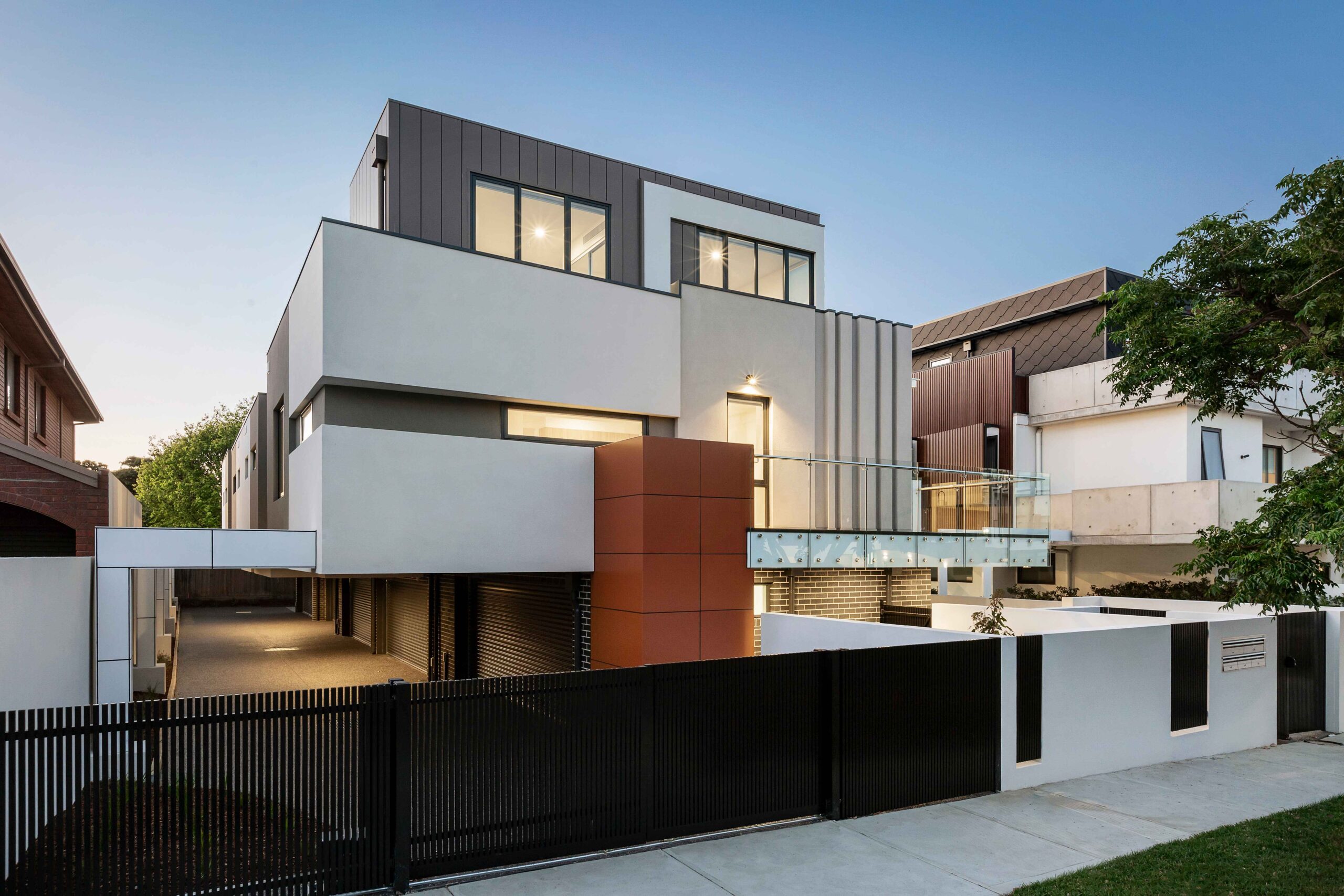 Modern townhouse facade design
